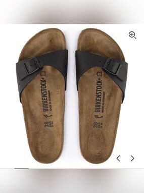Birkenstock Black Madrid Sandals Footbed Slides 37 6.5